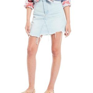Free People Going Rogue Tidal Wave Denim Skirt Size 26